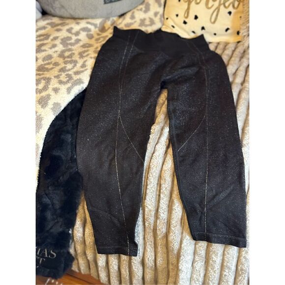 Vs Pink Leggings xL seamless glitter shimmer high rise leggings black nwt - Picture 2 of 8
